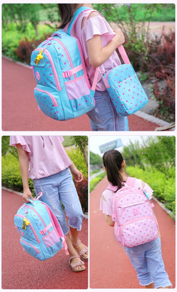 Школьный рюкзак для девочки 3 предмета (рюкзак, сумка, пенал), Сиреневый