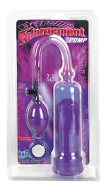 Фиолетовая вакуумная помпа с нежной вставкой - 19 см.