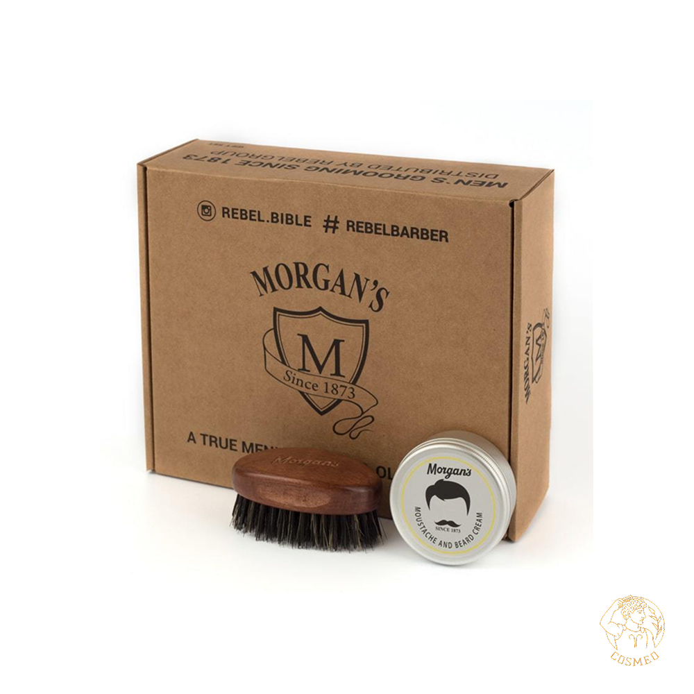 Подарочный набор крем + щетка для бороды и усов Morgan's