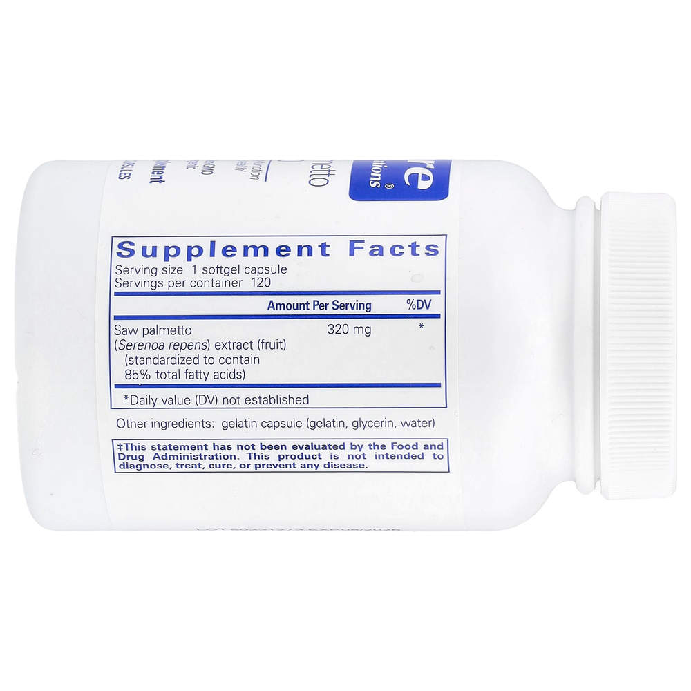 Pure Encapsulations, Saw Palmetto 320, 120 мягких капсул (320 мг в каждой капсуле)