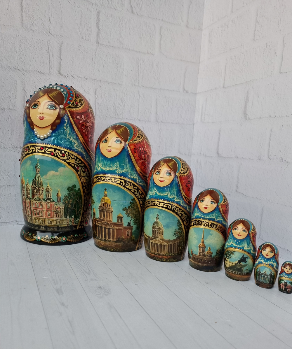 Матрешка "Санкт-Петербург" 7 мест