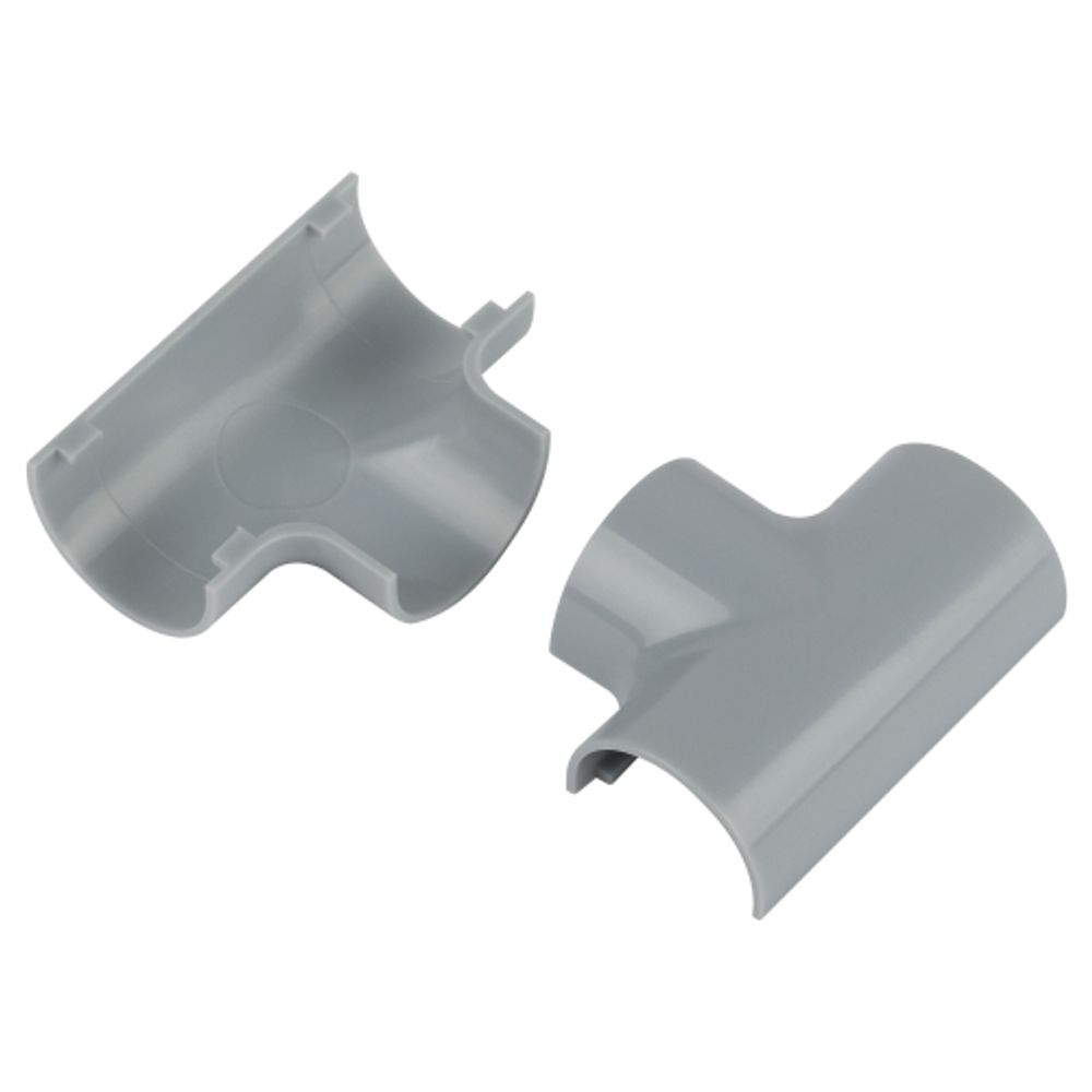 Т-образный угол ЭРА T-KK-20-12-F для полукруглого кабель-канала серый 20х12мм 2шт/комплект