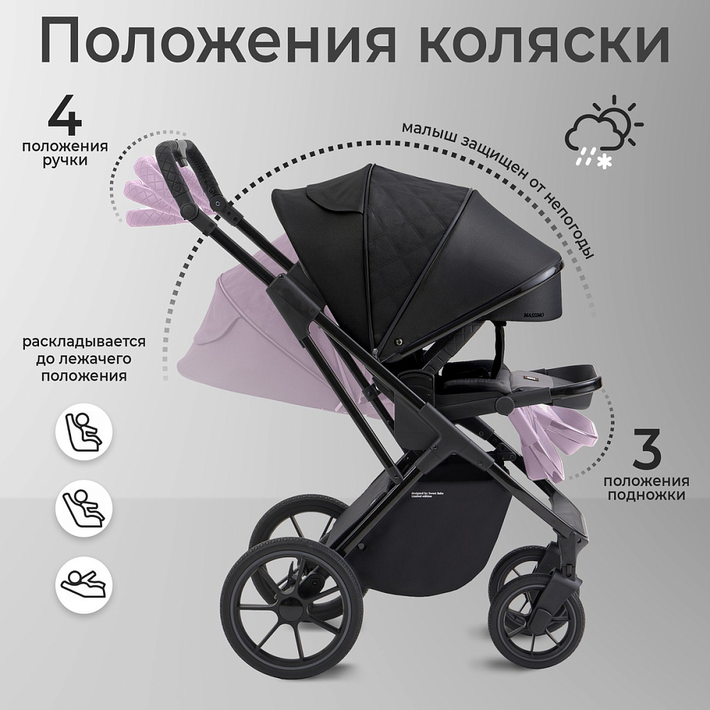 Коляска 3 в 1 Sweet Baby SBL Massimo + автокресло Premier Black Black