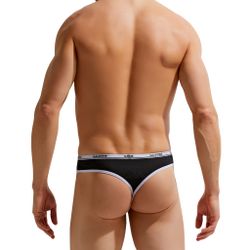 Мужские трусы тонги черные GAUVINE 1006