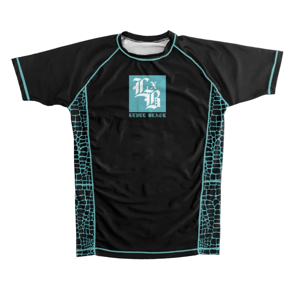 Рашгард Level x Black TEAL PYTHON BLACK