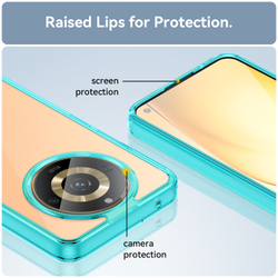Чехол с усиленными боковыми рамками бирюзового цвета для Realme 11 5G, увеличенные защитные свойства