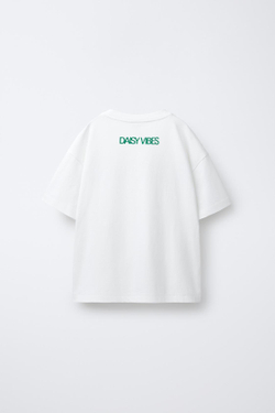 ZARA ФУТБОЛКА С ПРИНТОМ «ЛЬДИНКИ», БЕЛЫЙ