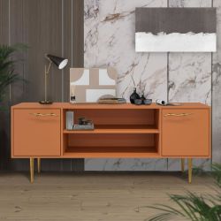 Тумба под ТВ Арт Колор matte 155см Стайл Голд Томленый оранжевый матовый