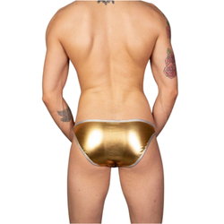 Мужские трусы слипы золотистые с серебристой вставкой Cosmos Colors MR20_GS