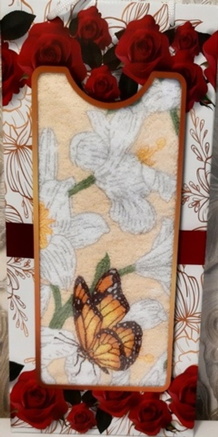 Полотенце махровое "БЕЛЫЕ ЛИЛИИ-2", 70*140 см, 100% хлопок, Китай, в подарочной упаковке.