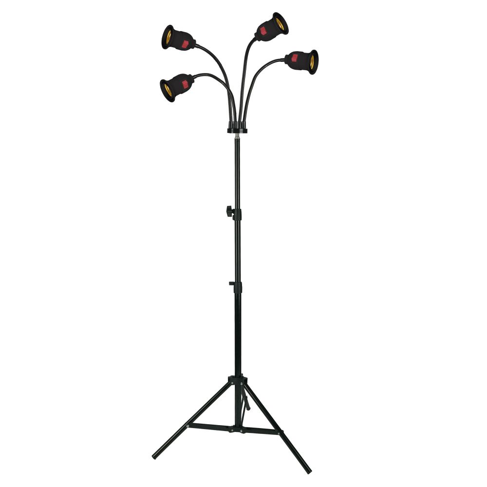 UML-P200 E27x4 BLACK PLANT Светильник напольный для 4-х фитоламп. На штативе. Цоколь E27. Черный. ТМ ФитоЛето