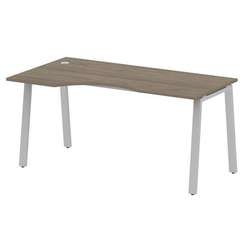 Metal System Стол криволинейный левый на А-образном м/к БА.СА-1 (L) Вяз Благородный/Металл Серый 160