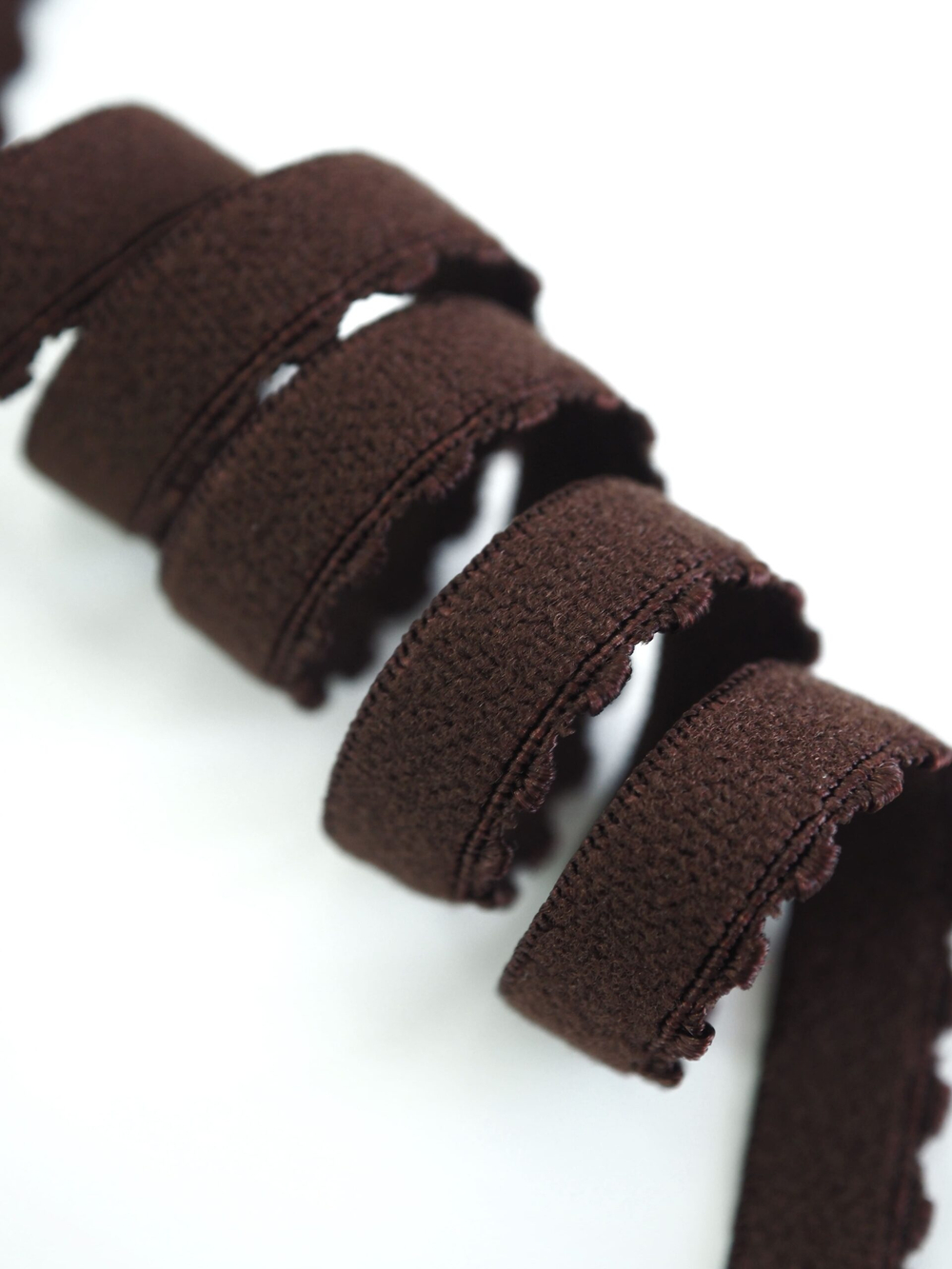 Бельевая резинка шоколад ажурная ширина 8 мм с учетом фестона