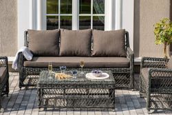 "Гранд Латте" лаунж-зона из искусственного ротанга, цвет графит