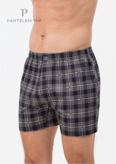 Трусы мужские семейные для больших мужчин Pantelemone PMBB-440, клетка серо-коричневая
