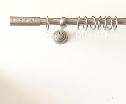 Карниз кованый витой "Аллюр" d19 мм однорядный, цвет хром матовый