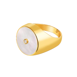 печатка «глаза Солнца» из перламутра с бриллиантом