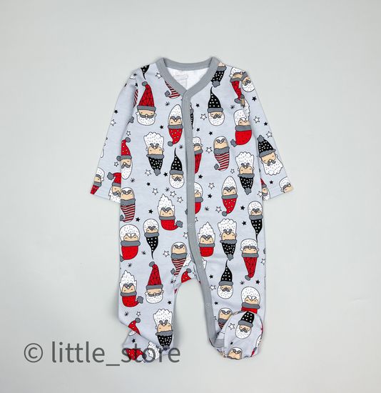 Слип новогодний "Морозики на сером"