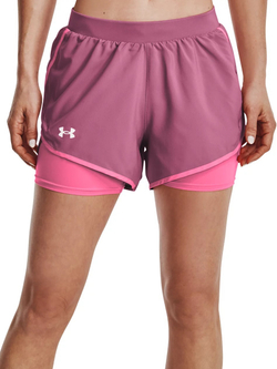 Женские Шорты теннисные Under Armour Fly By 2.0 2N1 Shorts - pace pink/pink punk