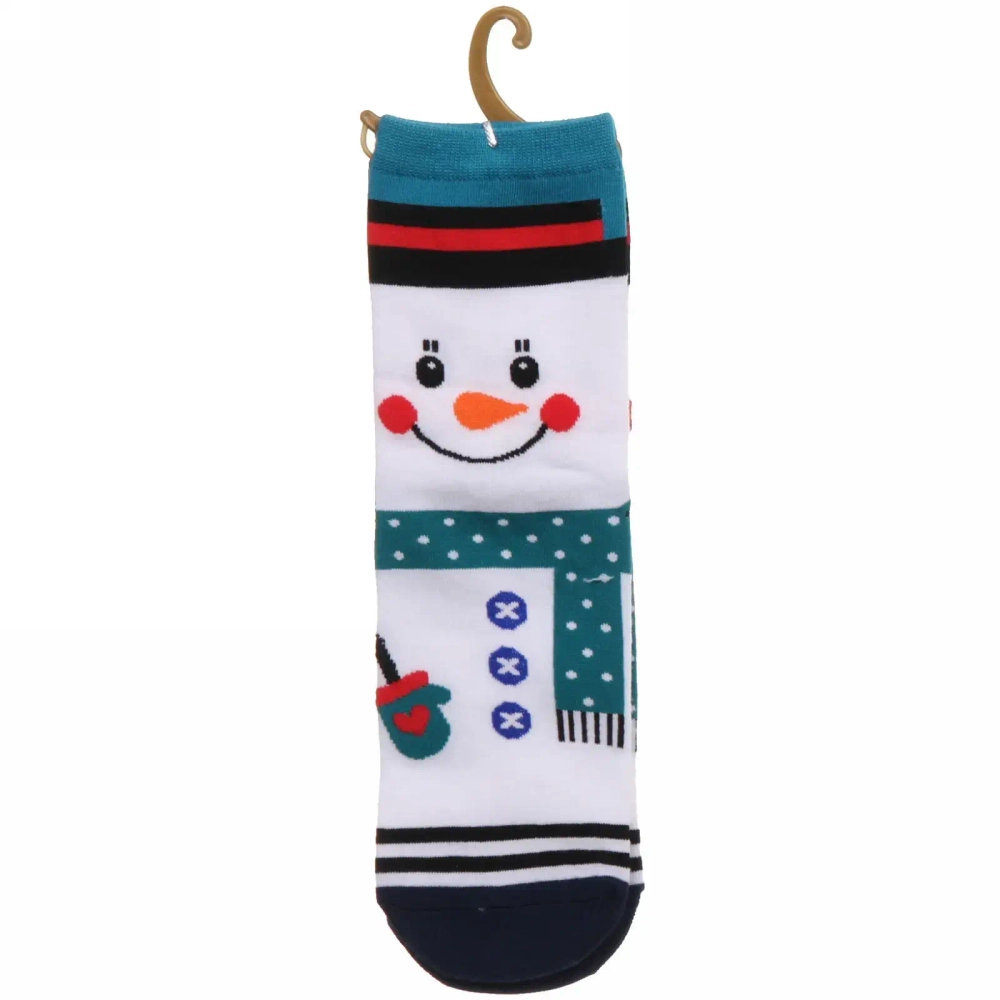 Носки женские «Новогоднее веселье», микс 5 цветов, р-р 36-39 (крючок, пакет, стикер)