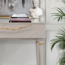 Консоль Арт Колор leaves Классик Голд Серый агат