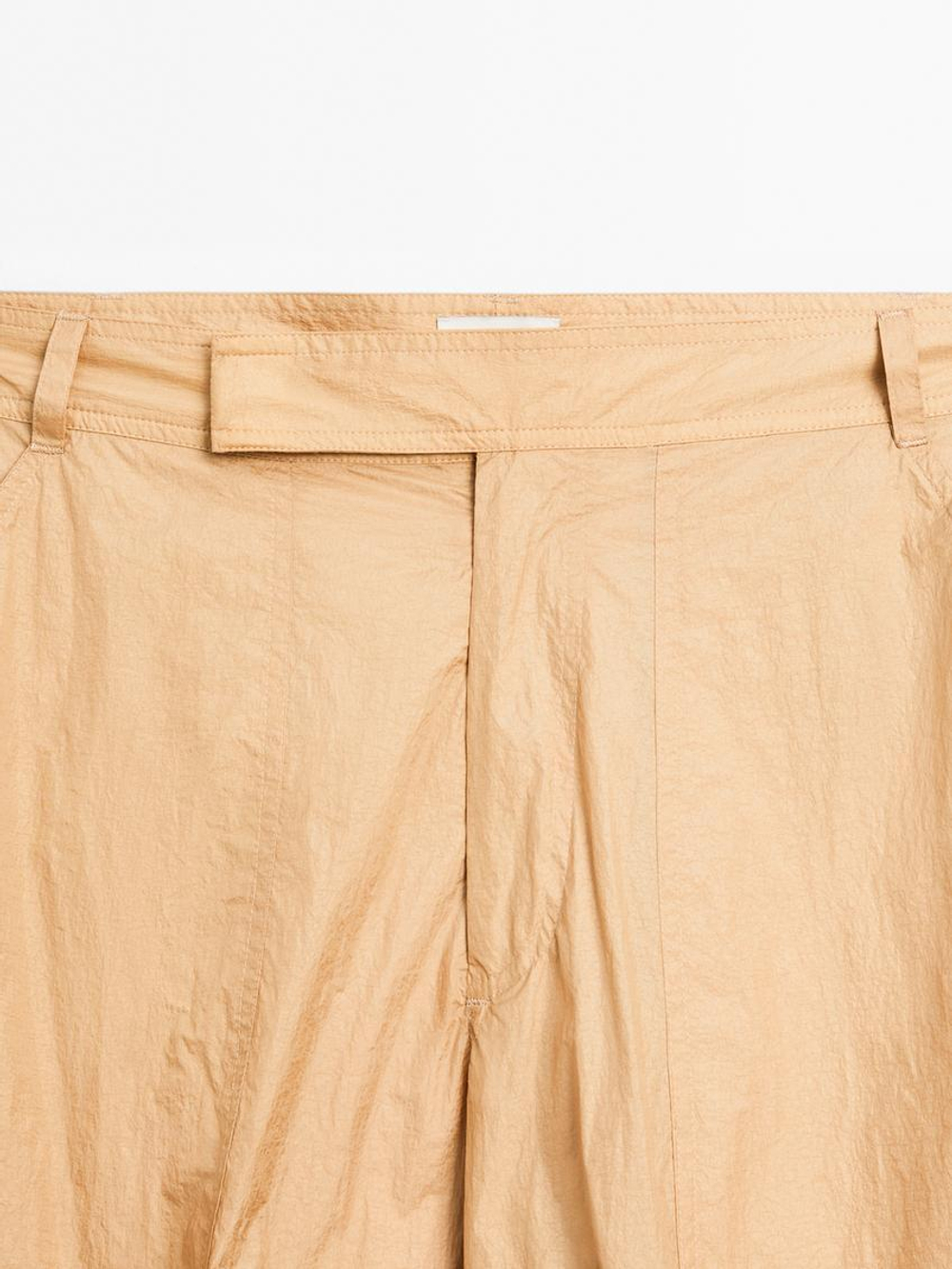 Massimo Dutti Легкие брюки с поясом, натуральный