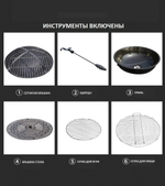 Обеденный комплект из литого алюминия стол Барбекю-4(122см) + 2 кресла Вулкан
