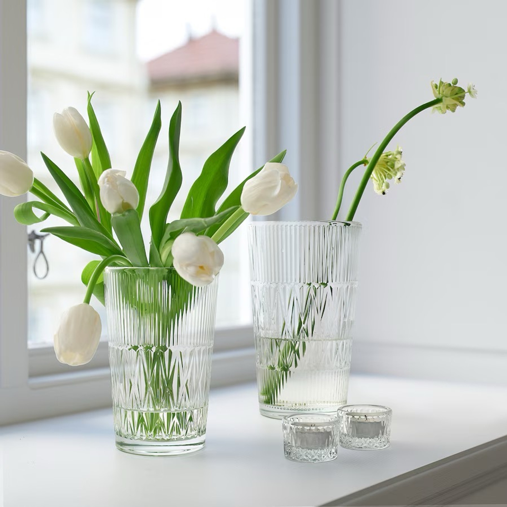 СМАЛЛСПИРЕА SMALLSPIREA Ваза 17 см, прозрачное стекло