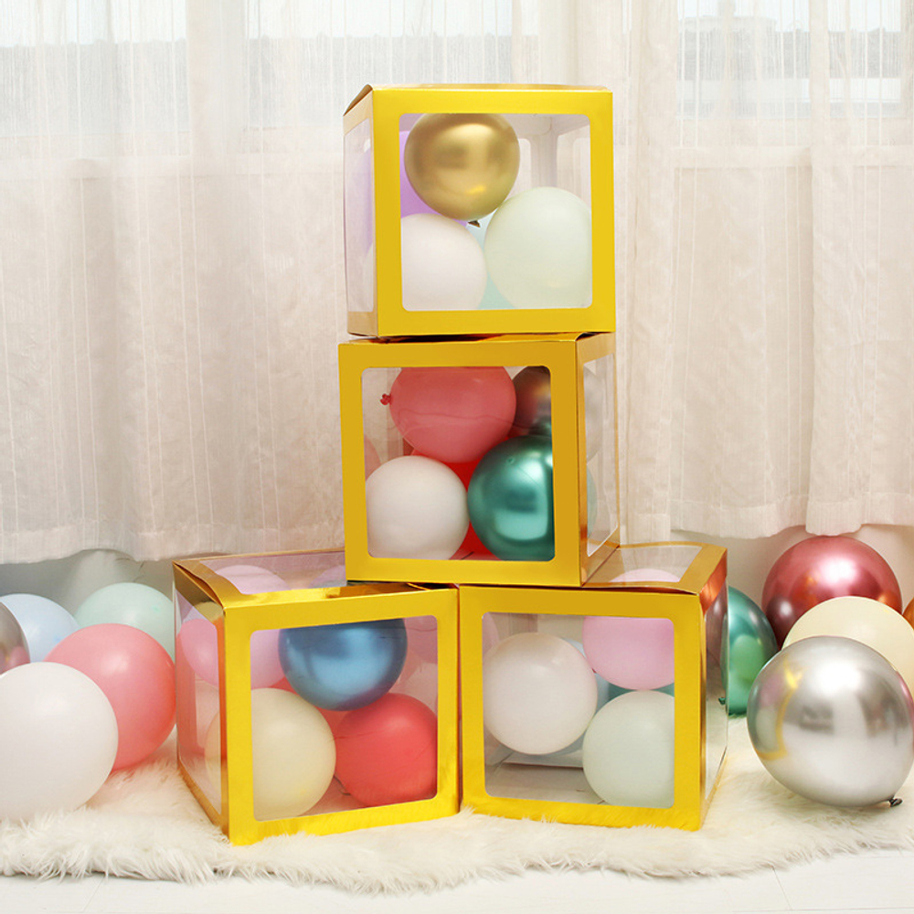 Декоративные коробки для шариков с воздухом золотого цвета