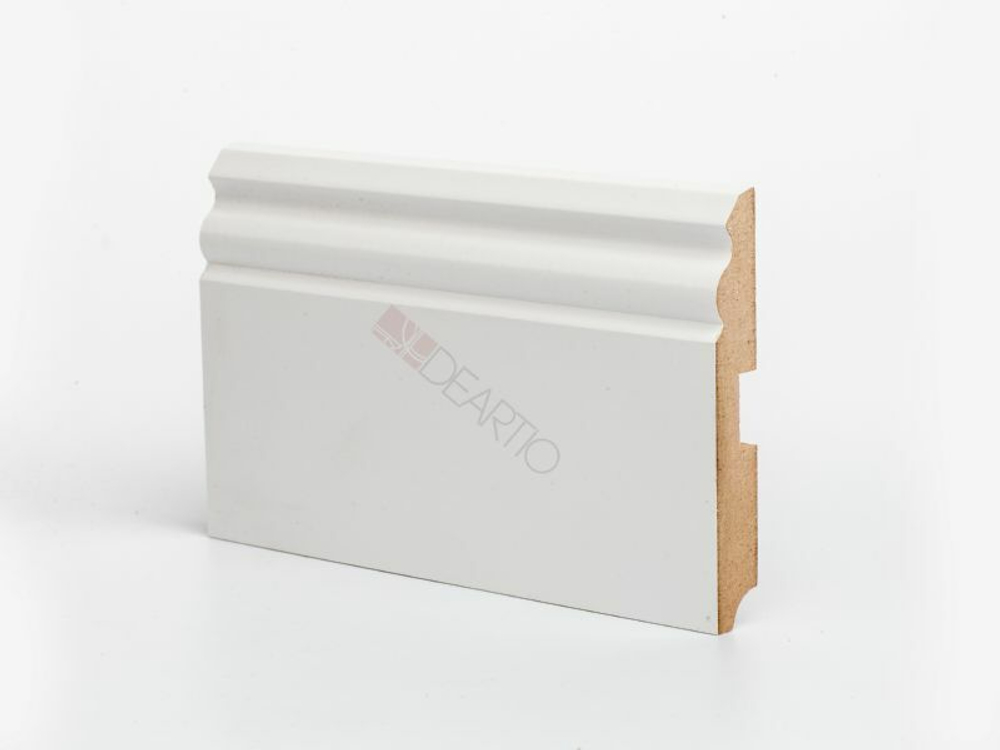 Плинтус напольный белый U105 120 мм МДФ 120x16x2050