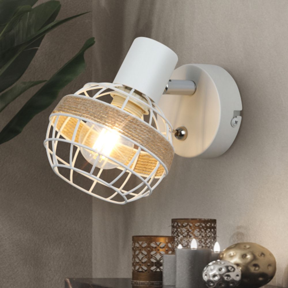 Светильник настенно-потолочный спот Rivoli Anselma 7034-701 1 x E14 40 Вт поворотный с выключателем | Rivoli