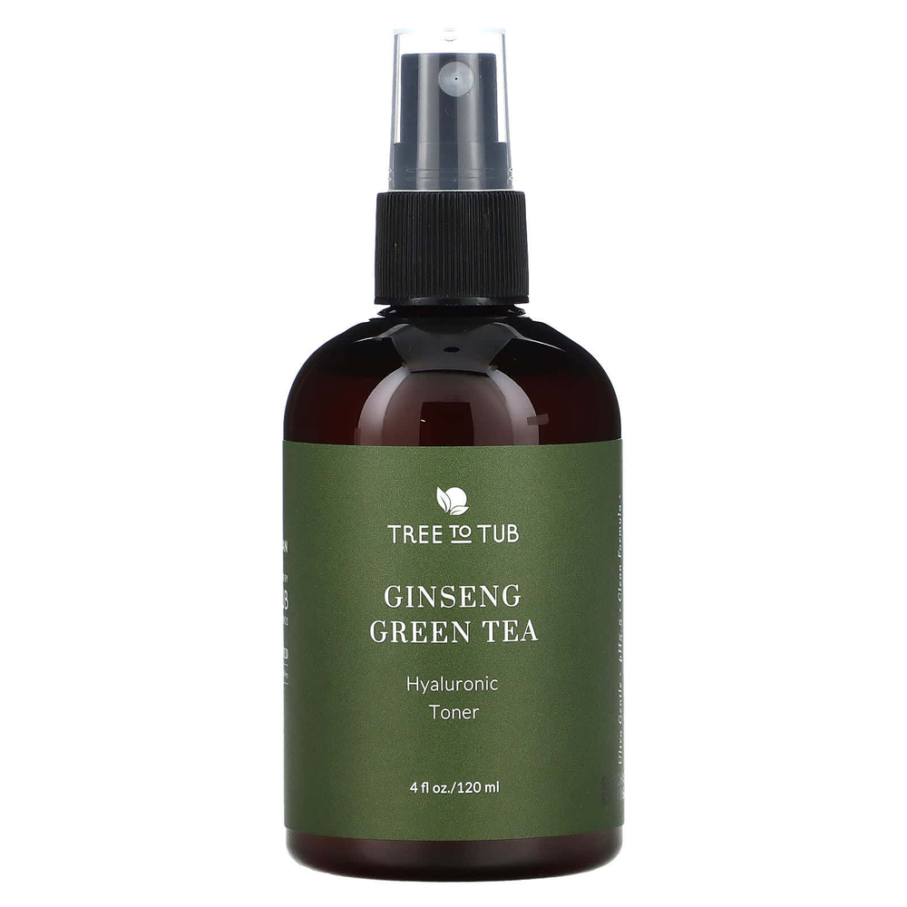 Tree To Tub, Увлажняющий тоник для лица без спирта, гамамелис, розовая вода, зеленый чай, для сухой и чувствительной кожи, 120 мл (4 жидк. унц.)