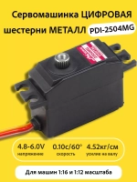 Сервомашинка цифровая 4.5КГ PDI-2504MG