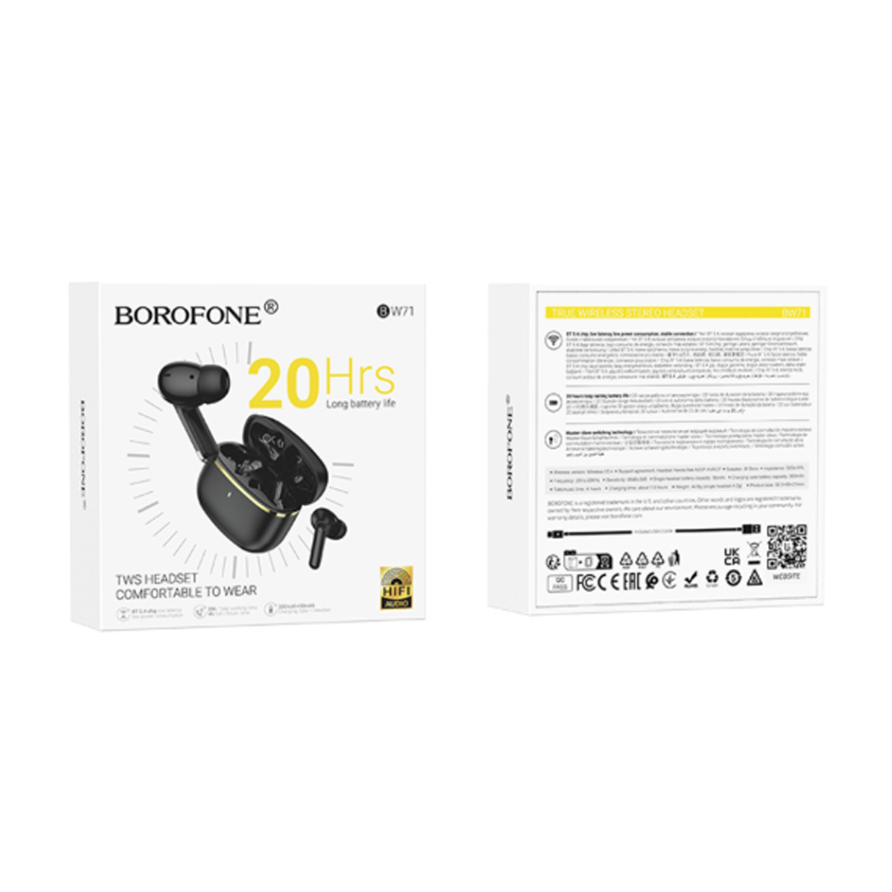 Беспроводные наушники TWS BOROFONE BW71 (черный)