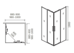 Душевая дверь раздвижная CL902-90