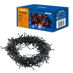 ULD-S1000-100-DGA WARM WHITE IP20 Гирлянда светодиодная. 10м. 100 светодиодов. Теплый белый свет. Провод зеленый. ТМ Uniel