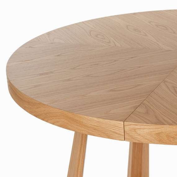 Раздвижной обеденный стол Brave Ø120-160 см, шпон дуба