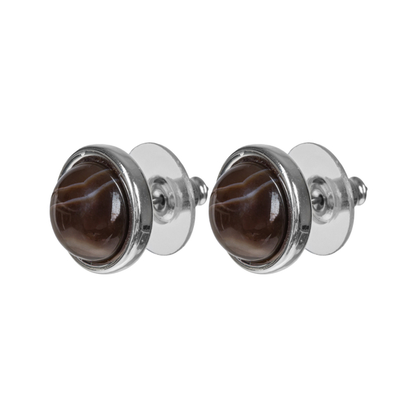 Серьги пусеты Fiore Luna COFFE AGATE LE1107 BR/S