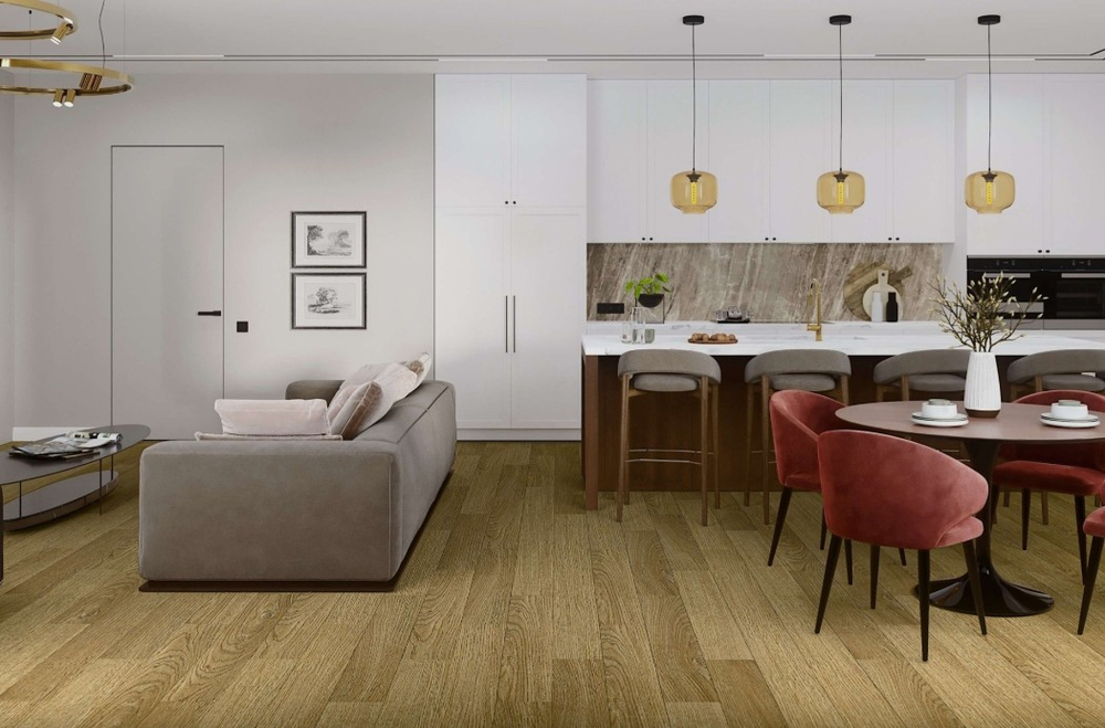 Кварц-винил Клеевой LVT Damy Floor Family 2,5 мм Дуб Золотой 4.13 м2