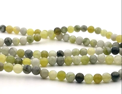 22250-10 Жадеит зеленый микс шар гладкий 10мм, 38см