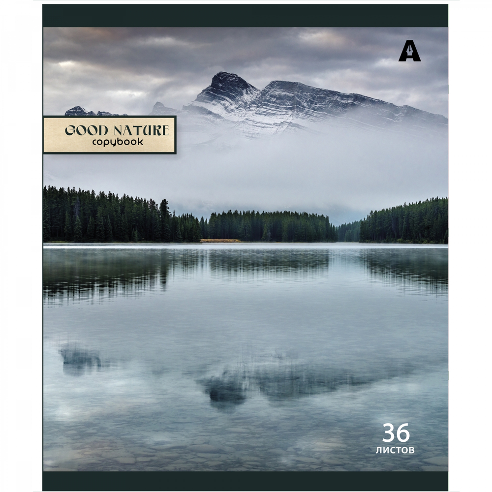 Тетрадь 36 л., А5, клетка, Alingar "Good nature", скрепка, офсет, мелованная бумага, 5 дизайнов в пленке т/у