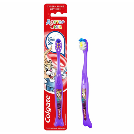 Зубная щетка Colgate детская Доктор Заяц мягкая 2+