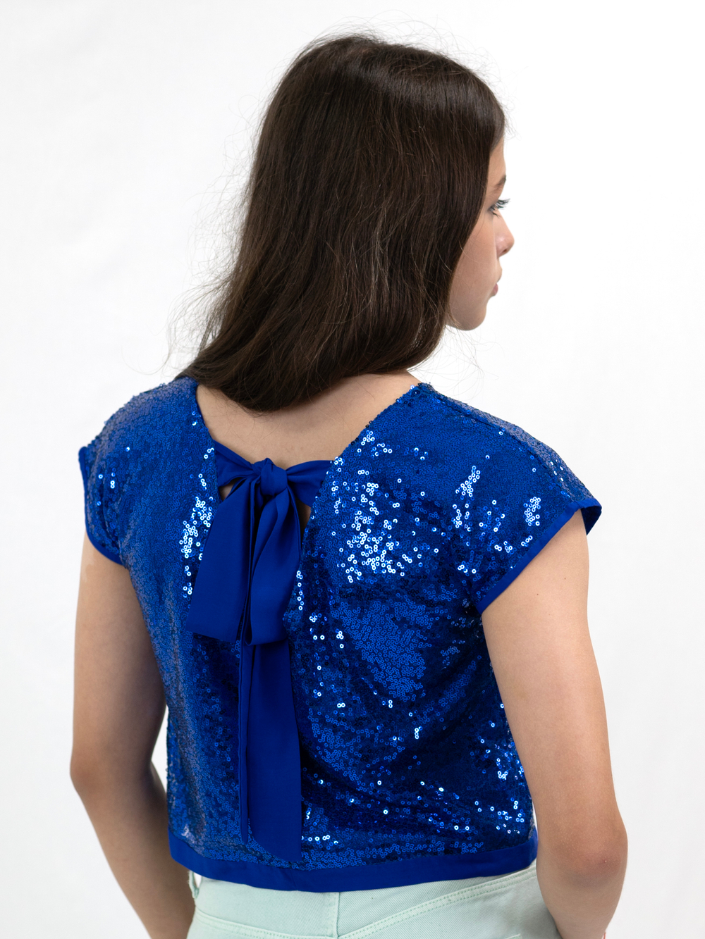 Блузка топ с пайетками для девочки