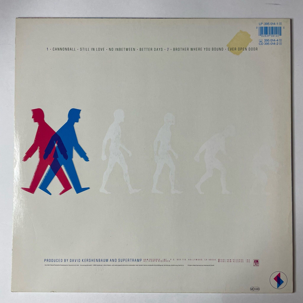 Винтажная виниловая пластинка LP Supertramp Brother Where You Bound (Germany 1985)