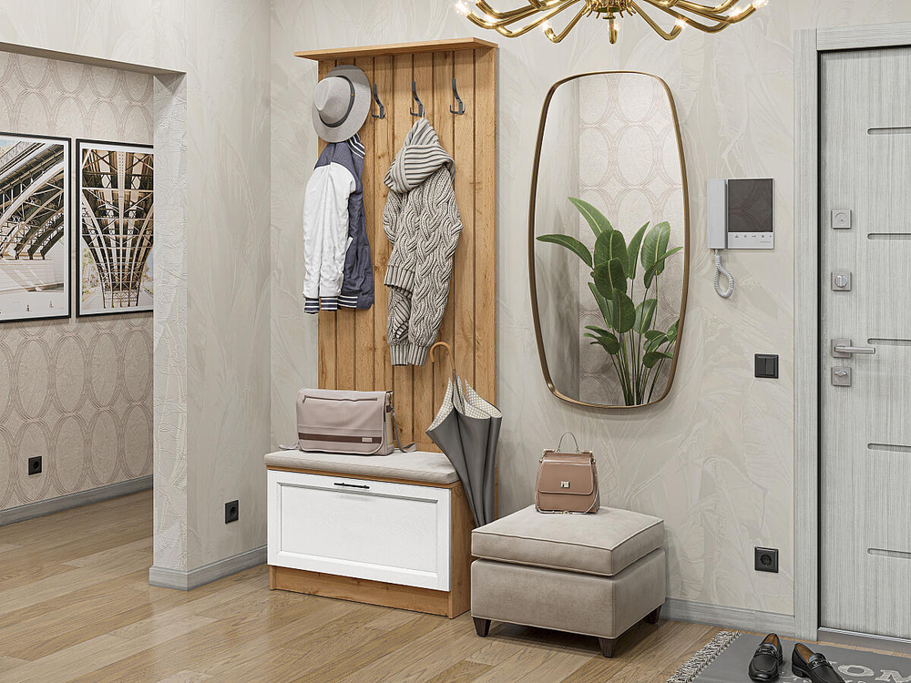 Прихожая Стиль-01 White Silkwood Дуб Вотан