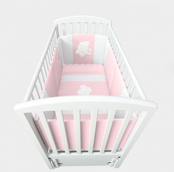 Комплект постельного белья Lollycottons Maks Bear 3 предмета, Розовый