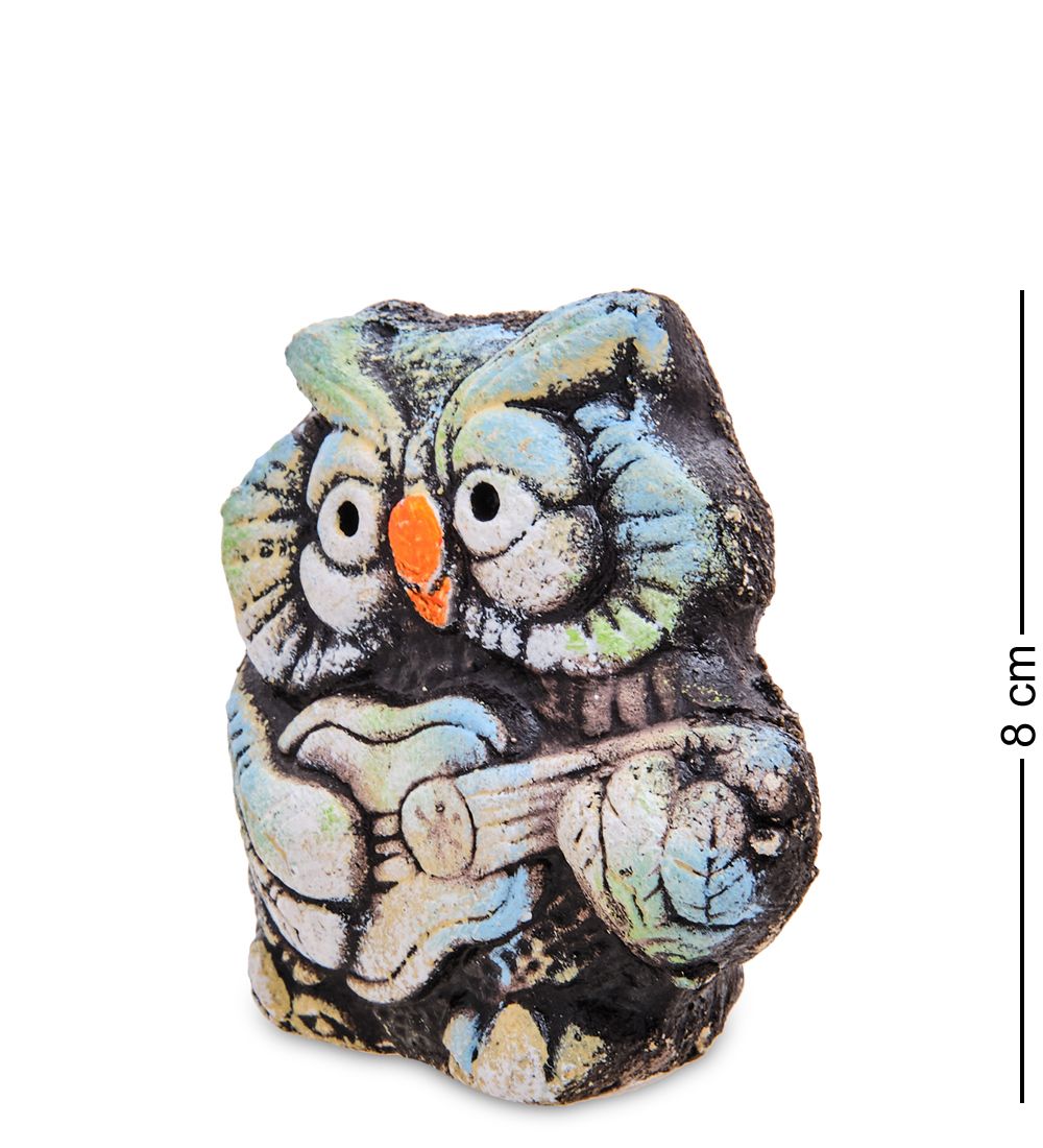 KK-366 Фигурка «Сова с гитарой» шамот
