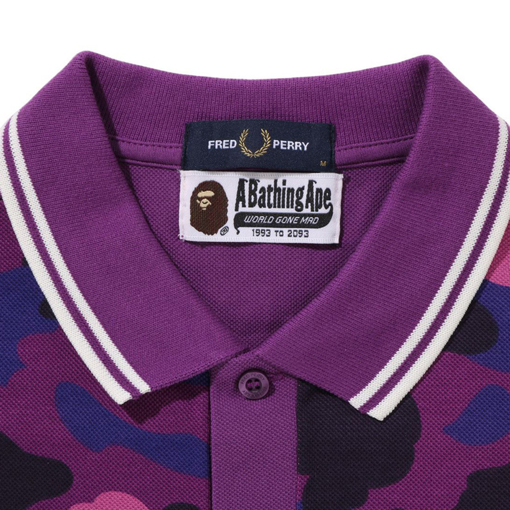 A Bathing Ape X Fred Perry Color Camo Polo фиолетовый PPX