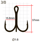 Крючки Saikyo тройн.7001BN №3/0 (25шт)