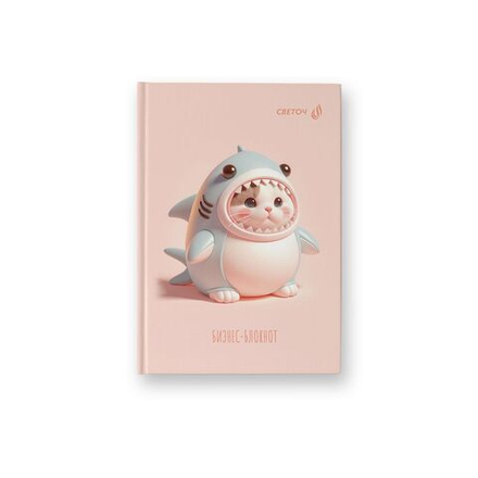 Блокнот А6 7БЦ 64л "КотАкула" кл., мат.лам., выб.лак.